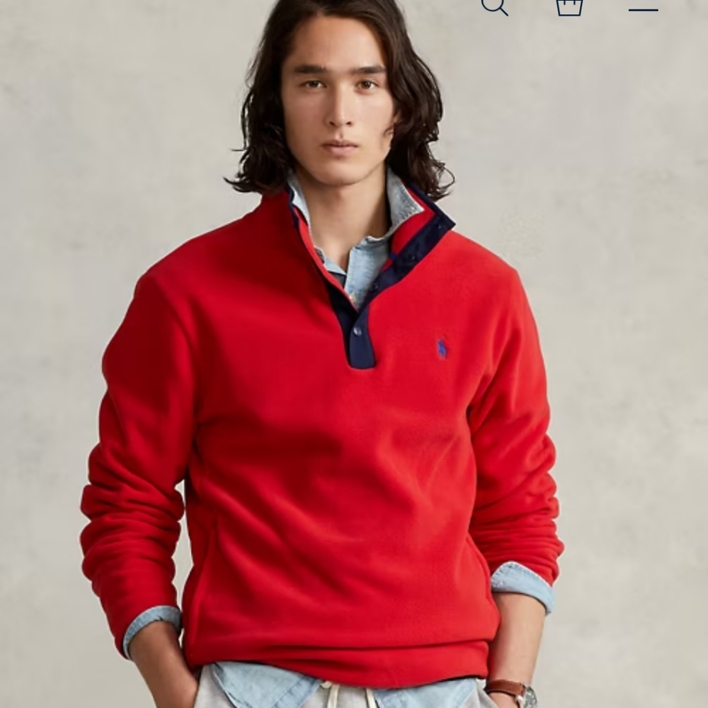 Polo Ralph Lauren Fleece Mockneck Pullover Sweater